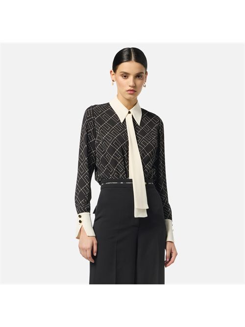 Camicia in georgette con stampa bi-color ELISABETTA FRANCHI | CA10456E2/EF3